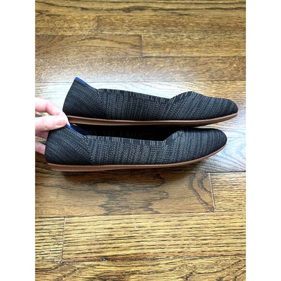 Rothy's The Flat Women's Lattice Stitch Ballet Flats Grey Black Size 7.5 - Picture 8 of 9